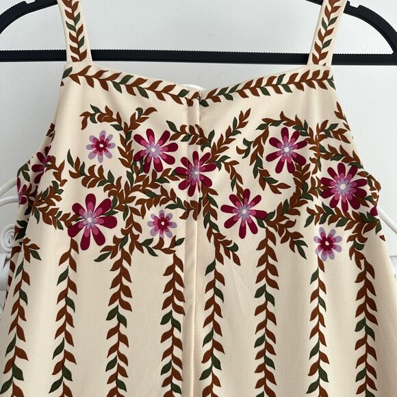 Vintage Alfred Shaheen Dress Womens small Cream Floral Maxi Hawaiian Boho 70s - Picture 7 of 11